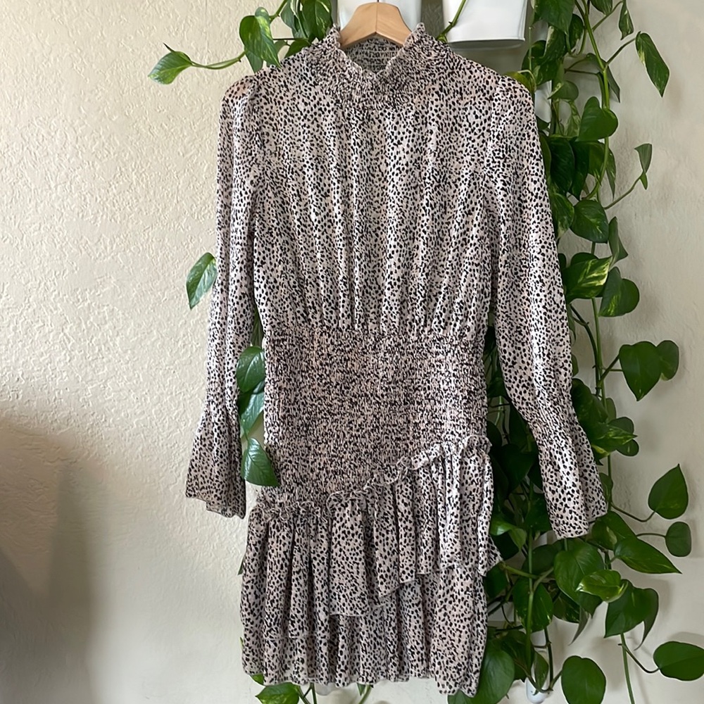 THE VINTAGE SHOP RUFFLE SPOTTED DRESS